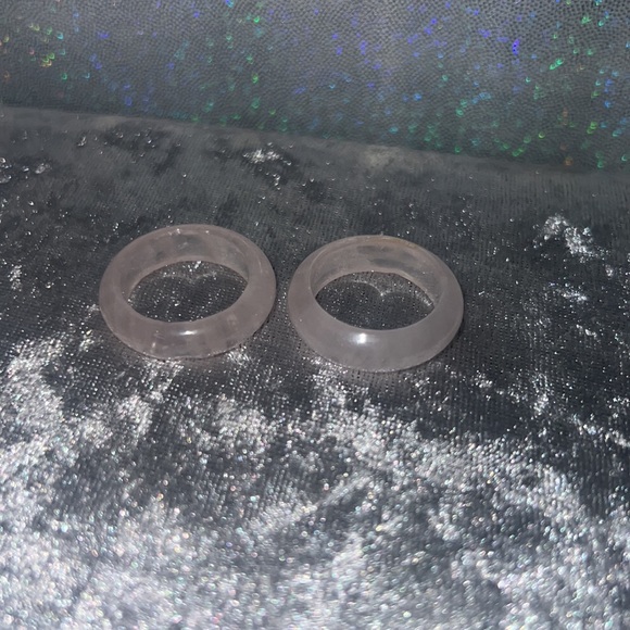 Rose quartz rings bands crystal healing geodes rocks natural ring band π - Picture 11 of 16